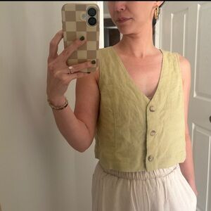 Madewell Chantelle Linen Blend Top Vest Cropped